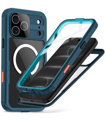 Mėlynas (Ocean Blue) dėklas Apple iPhone 17 Pro / 18 Pro telefonui "Tech-Protect Shellbox Magsafe IP68"