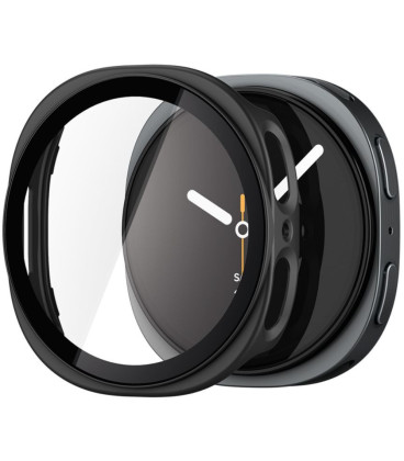 Juodas dėklas Samsung Galaxy Watch 8 / 9 (40 mm) laikrodžiui "Spigen Thin Fit 360 V2"
