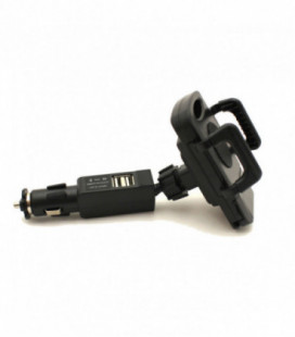 Įkroviklis automobilinis ir Universalus telefono laikiklis su dviem USB jungtimis Tellos CCH-01 (2.1A)
