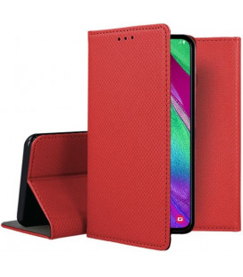 Raudonas atverčiamas dėklas Samsung Galaxy A40 telefonui "Smart Book Magnet"