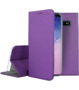 Violetinis atverčiamas dėklas Samsung Galaxy S10 Plus telefonui "Smart Book Magnet"