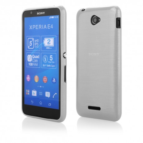 Skaidrus silikoninis dėklas Sony Xperia E4g telefonui "Jelly Metallic"