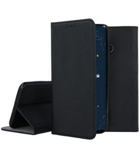 Juodas atverčiamas dėklas Huawei P30 Lite telefonui "Smart Book Magnet"