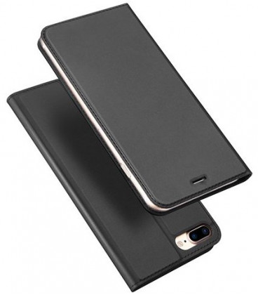 Juodas atverčiamas dėklas Apple iPhone 7 Plus / 8 Plus telefonui "Dux Ducis Skin Pro"