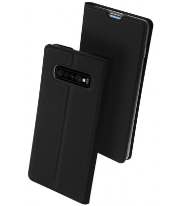 Juodas atverčiamas dėklas Samsung Galaxy S10 Plus telefonui "Dux Ducis Skin Pro"