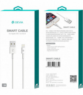 USB kabelis Devia Smart Lightning 2.0m baltas
