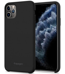 Juodas silikoninis dėklas Apple iPhone 11 Pro Max telefonui "Spigen Silicone Fit"