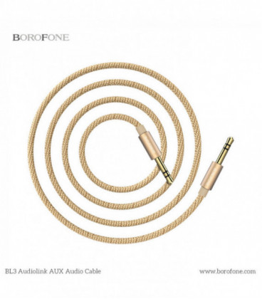 Audio adapteris 3,5mm į 3,5mm Borofone BL3 aukso spalvos