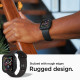 Juodas dėklas Apple Watch 4 / 5 / 6 / 7 / 8 / 9 / SE (44 / 45 mm) laikrodžiui "Spigen Rugged Armor"