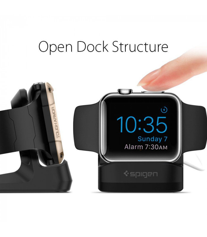 Juodas stovas Apple Watch 38 / 40 / 41 / 42 / 44 / 45 laikrodžiams \