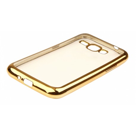 Auksinės spalvos silikoninis dėklas Samsung Galaxy J1 2016 J120 Telefonui "Glossy"
