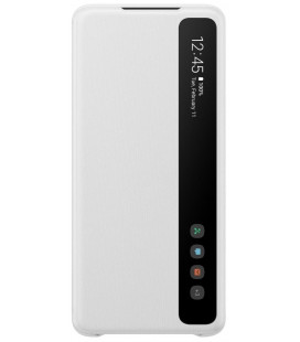 Originalus baltas atverčiamas dėklas "Clear S-View Case" Samsung Galaxy S20 Plus telefonui "EF-ZG985CWE"
