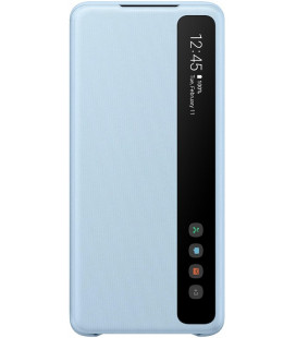 Originalus mėlynas atverčiamas dėklas "Clear S-View Case" Samsung Galaxy S20 Plus telefonui "EF-ZG985CLE"