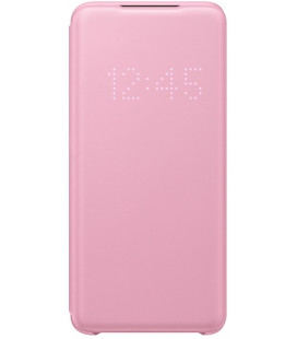 Originalus rožinis atverčiamas dėklas "LED S-View Case" Samsung Galaxy S20 Plus telefonui "EF-NG985PPE"