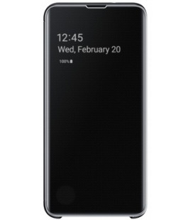 Originalus juodas atverčiamas dėklas "Clear View Cover" Samsung Galaxy S10E telefonui "EF-ZG970CBE"