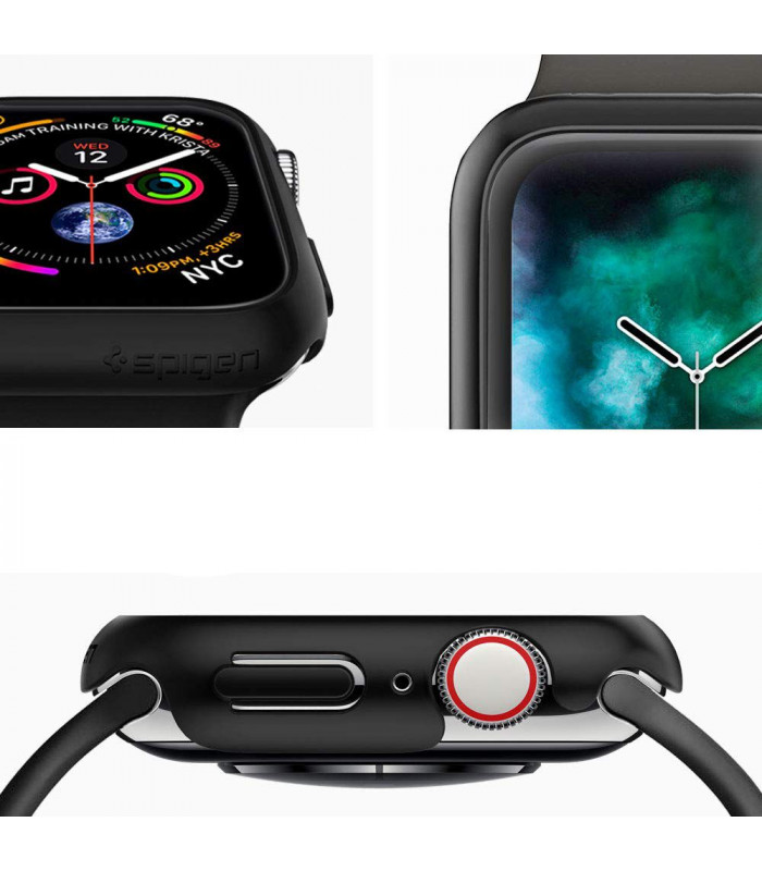 Juodas dėklas Apple Watch 4/5/6/SE (40mm) laikrodžiui \