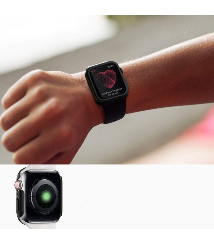 Juodas dėklas Apple Watch 4/5/6/SE (40mm) laikrodžiui \