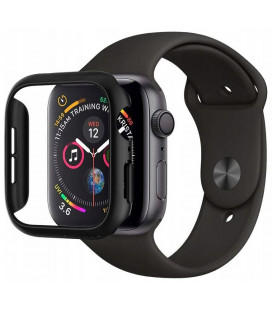 Juodas dėklas Apple Watch 4/5/6/SE (40mm) laikrodžiui "Spigen Thin Fit"