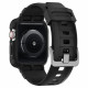 Juodas dėklas Apple Watch  6 / 7 / 8 / 9 / SE 1 / 2 / 3 (44 / 45 mm) laikrodžiui "Spigen Rugged Armor PRO"