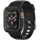 Juodas dėklas Apple Watch  6 / 7 / 8 / 9 / SE 1 / 2 / 3 (44 / 45 mm) laikrodžiui "Spigen Rugged Armor PRO"