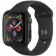 Juodas dėklas Apple Watch 4/5/6/SE (44mm) laikrodžiui "Spigen Thin Fit"