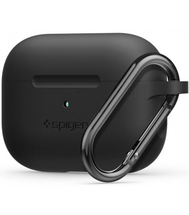 Juodas dėklas Apple Airpods Pro 1 ausinėms "Spigen Silicone Fit"