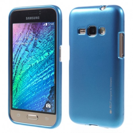 Mėlynas silikoninis dėklas Samsung Galaxy J1 2016 J120 telefonui "Mercury iJelly Case Metal"