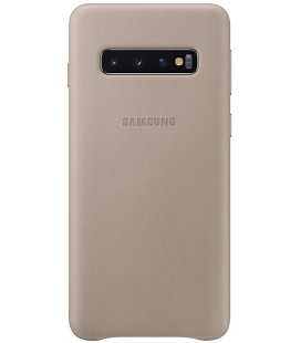 Originalus pilkas dėklas "Leather Cover" Samsung Galaxy S10 Plus telefonui "EF-VG975LJE"
