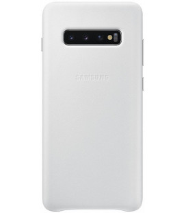 Originalus baltas dėklas "Leather Cover" Samsung Galaxy S10 Plus telefonui "EF-VG975LWE"