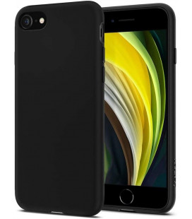 Juodas matinis dėklas Apple iPhone 7 / 8 / SE 2020 / SE 2022 telefonui "Spigen Liquid Crystal"