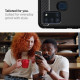 Juodas dėklas Samsung Galaxy A21S telefonui "Spigen Rugged Armor"