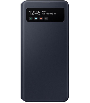Originalus juodas atverčiamas dėklas "S-View Case" Samsung Galaxy A41 telefonui "EF-EA415PBE"