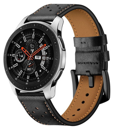 Juoda apyrankė Samsung Galaxy Watch 46mm laikrodžiui "Tech-Protect Leather"