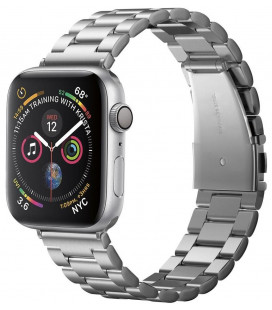Sidabrinės spalvos apyrankė Apple Watch 4 / 5 / 6 / 7 / 8 / SE / Ultra (42 / 44 / 45 / 49 mm) laikrodžiui "Spigen Modern Fit Ban