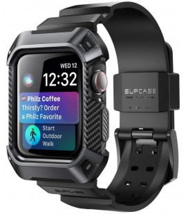 Juodas dėklas Apple Watch 4 / 5 / 6 / 7 / 8 / SE (44 / 45 mm) laikrodžiui "Supcase Unicorn Beetle Pro"