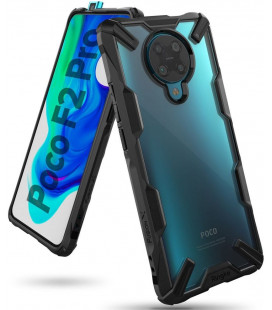 Juodas dėklas Xiaomi Poco F2 Pro telefonui "Ringke Fusion X"