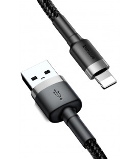 Juodas/pilkas USB - Lightning laidas 100cm "Baseus Cafule"