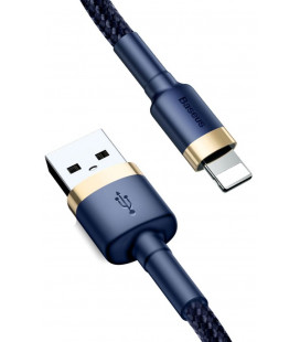 Mėlynas/auksinės spalvos USB - Lightning laidas 200cm "Baseus Cafule"