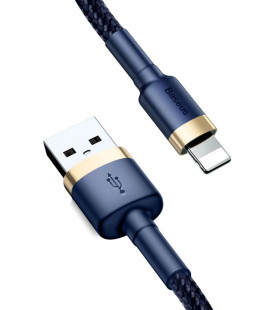 Mėlynas/auksinės spalvos USB - Lightning laidas 100cm "Baseus Cafule"
