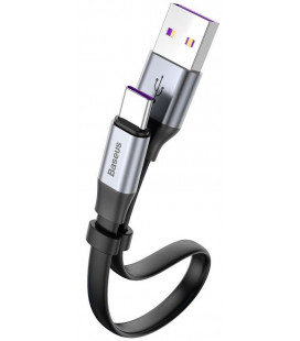 Pilkas USB - TypeC laidas 23cm "Baseus SC5A/QC3.0"