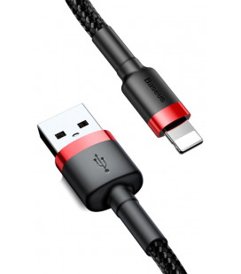 Juodas/raudonas USB - Lightning laidas 100cm "Baseus Cafule"