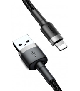 Juodas/pilkas USB - Lightning laidas 200cm "Baseus Cafule"