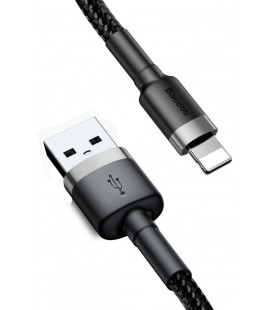 Juodas/pilkas USB - Lightning laidas 50cm "Baseus Cafule"