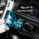 Juodas magnetinis automobilinis telefono laikiklis tvirtinamas i CD grotuvą "Spigen QS24"