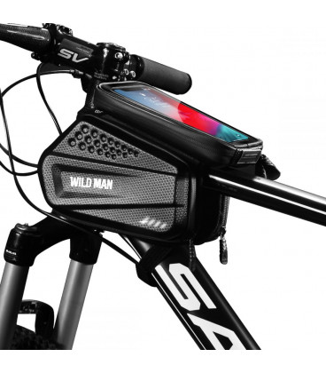 Juodas universalus telefonų dėklas dviračiams "Wildman Hardpounch XXL"