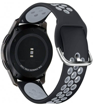 Juoda/pilka apyrankė Samsung Galaxy Watch 3 45mm laikrodžiui "Tech-Protect Softband"