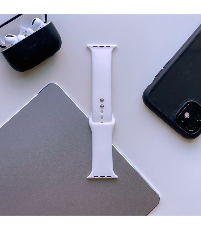 Balta apyrankė Apple Watch 4 / 5 / 6 / 7 / SE (38 / 40 / 41 mm) laikrodžiui  \