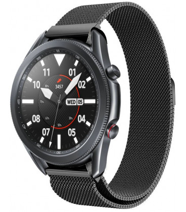 Juoda apyrankė Samsung Galaxy Watch 3 45mm laikrodžiui "Tech-Protect Milaneseband"