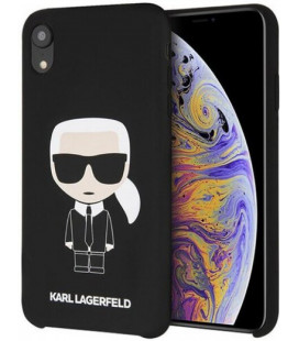 Juodas dėklas Apple iPhone XR telefonui "KLHCI61SLFKBK Karl Lagerfeld Full Body Iconic Silicone Case"