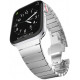 Sidabrinės spalvos apyrankė Apple Watch 4 / 5 / 6 / 7 / 8 / 9 / SE / Ultra 1 / 2 (42 / 44 / 45 / 49 mm) laikrodžiui "Tech-Protec